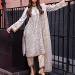 3 Piece Embroirdered Chiffon Bertha – FW50064